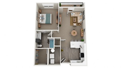 Floor plan for 1 bed, 1 bath, 830 sqft
